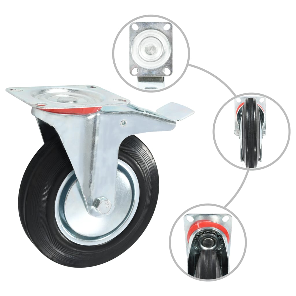 Vidaxx roulettes pivotantes avec double frein 4 pcs 200 mm