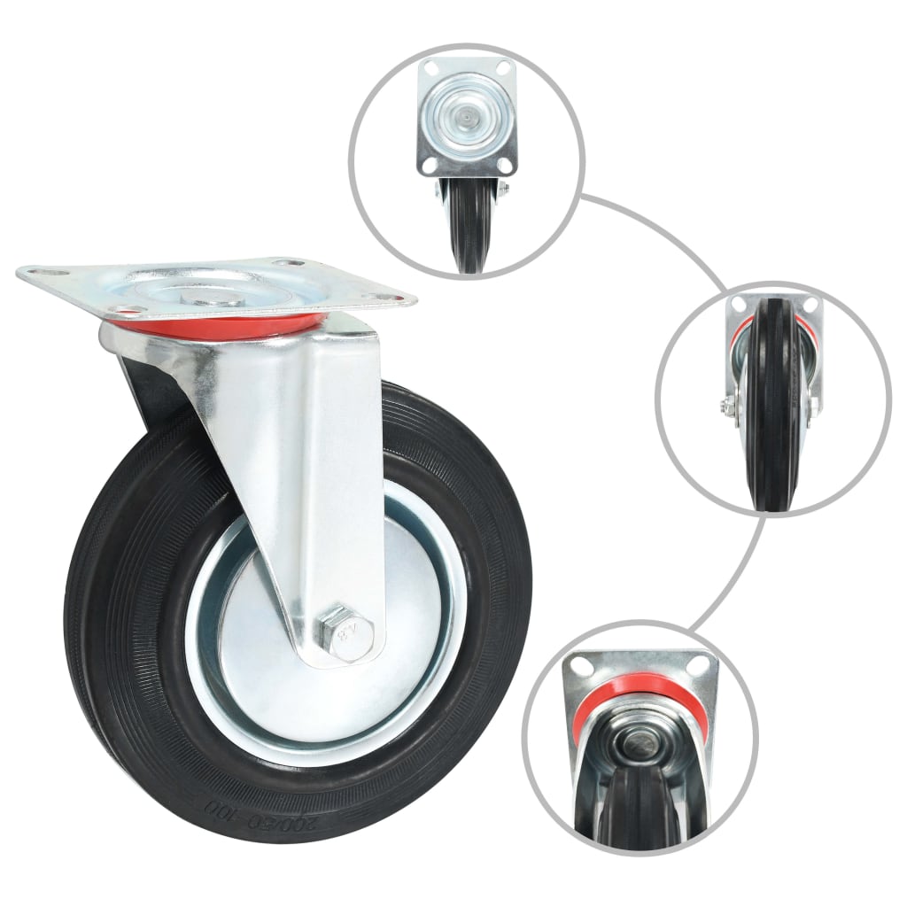Vidaxx roulettes pivotantes 4 pièces 200 mm