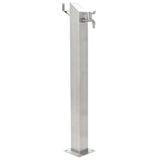 Columna de agua de jardín de Vidaxl cuadrado 95 cm de acero inoxidable