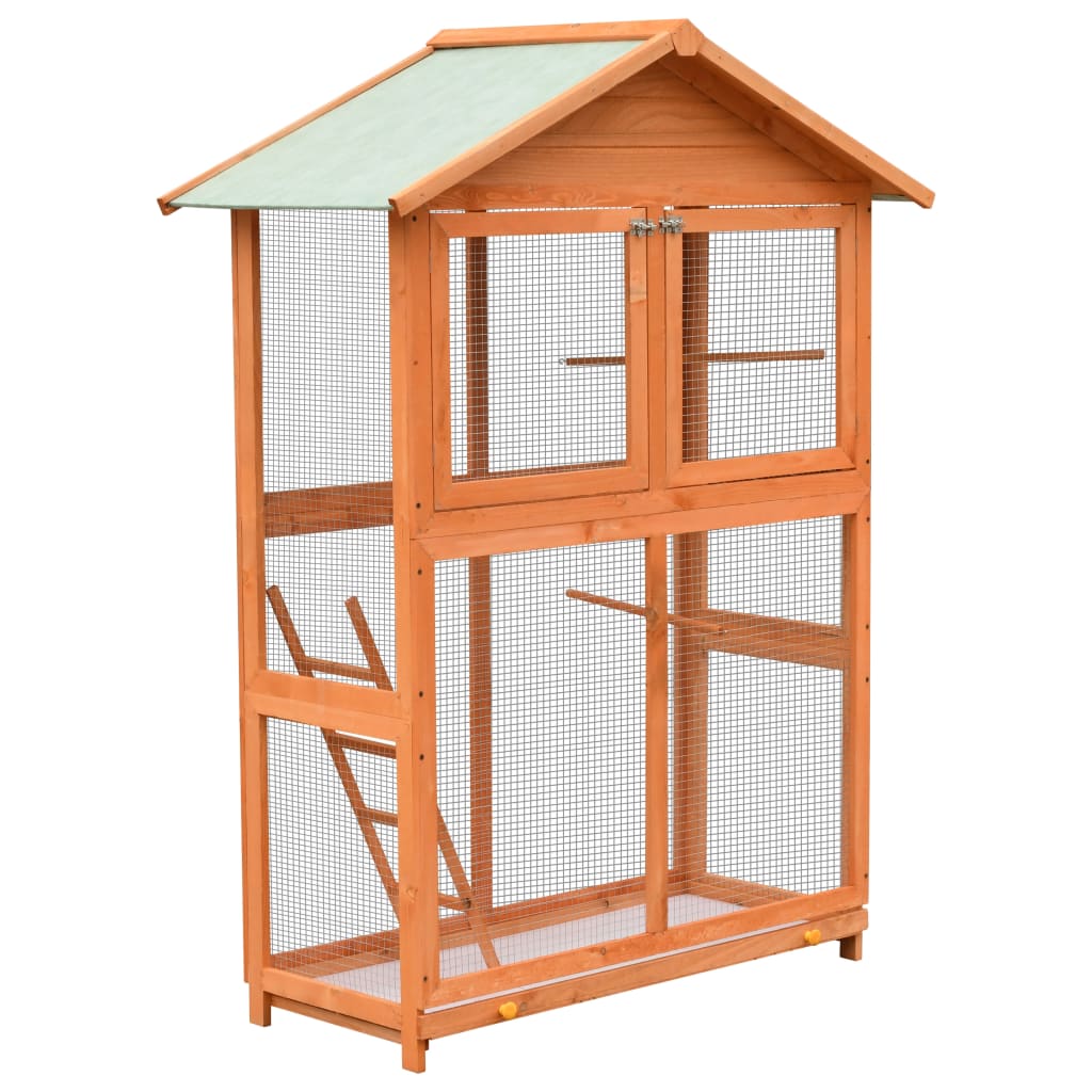 Vidaxl Vogelkooi 125.5x59.5x164 cm Pine solide et bois de pin