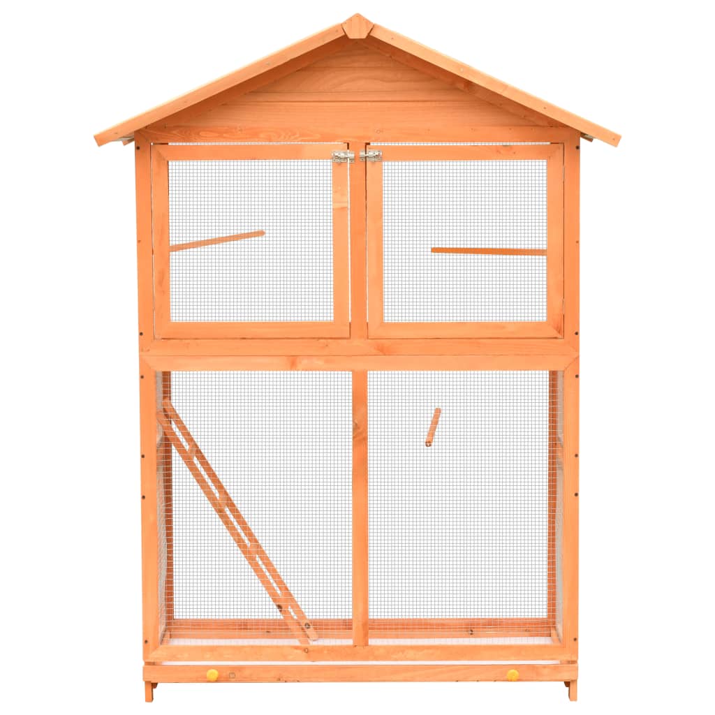 Vidaxl Bird Cage 125.5x59.5x164 cm Solid Pine Pine Pine Wood