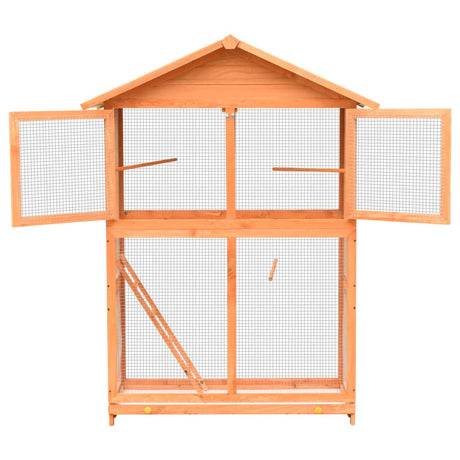 Vidaxl Vogelkooi 125.5x59.5x164 cm Pine solide et bois de pin