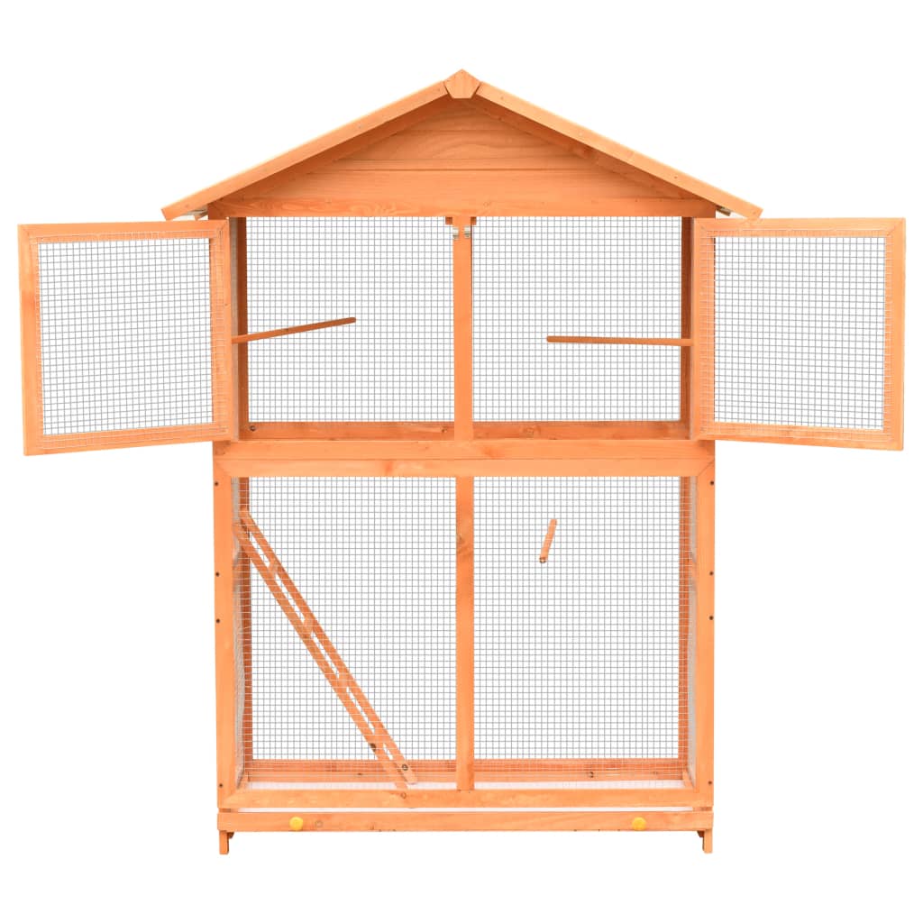 Vidaxl Bird Cage 125.5x59.5x164 cm Solid Pine Pine Pine Wood