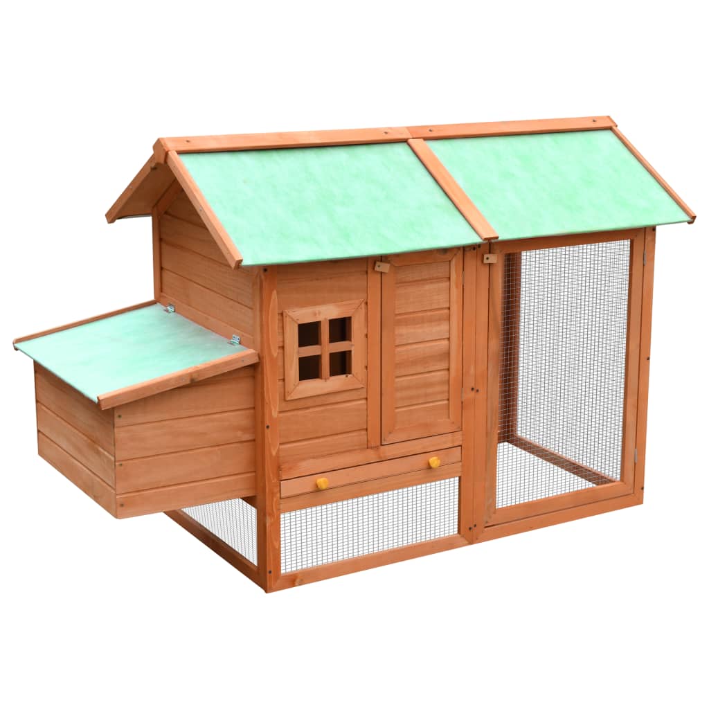 Vidaxl Chicken Coop 170x81x110 cm Legno di pino in pino solido