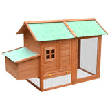 Vidaxl Chicken Coop 170x81x110 cm Legno di pino in pino solido