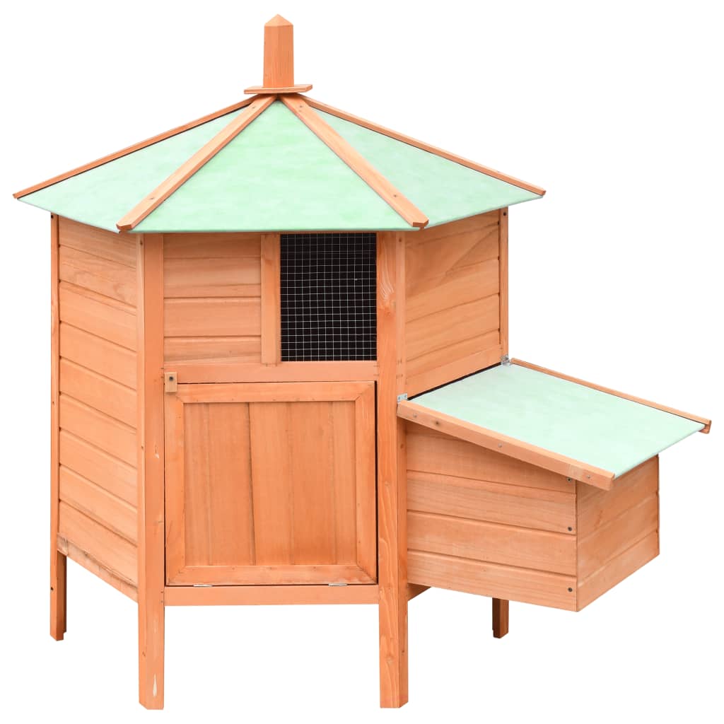 Vidaxl Chicken Coop 126x117x125 cm Legno di pino in pino solido