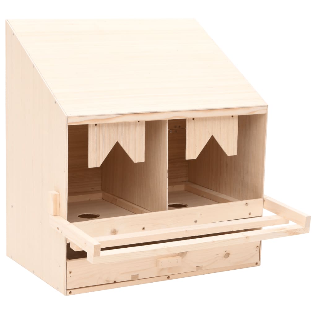 Vidaxl chicken shelter 2 compartments 63x40x65 cm solid pine