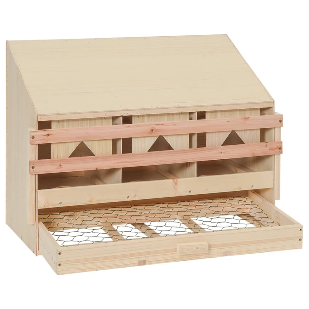 Vidaxl chicken shelter 3 compartments 72x33x54 cm solid pine