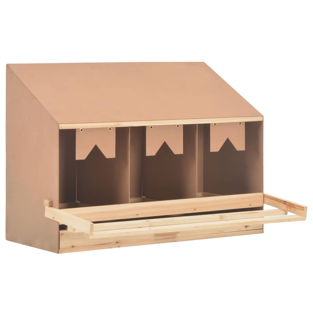 Vidaxl Chicken Shelter 3 compartiments 93x40x65 cm Pine solide