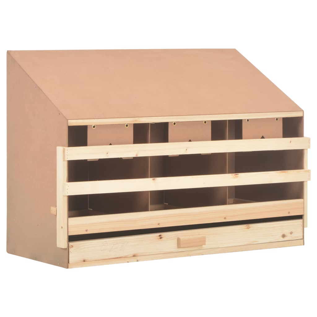 Vidaxl Chicken Shelter 3 compartiments 93x40x65 cm Pine solide