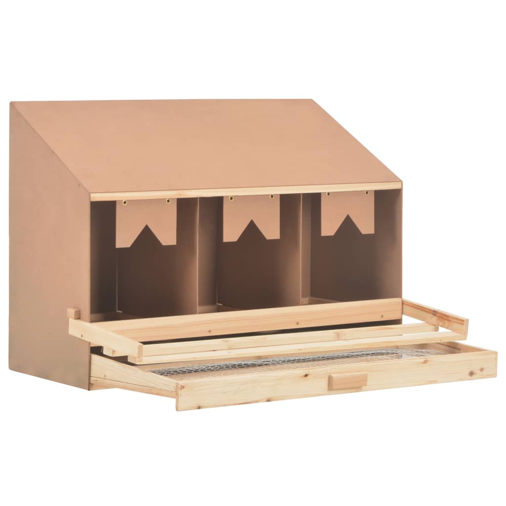 Vidaxl Chicken Shelter 3 compartiments 93x40x65 cm Pine solide