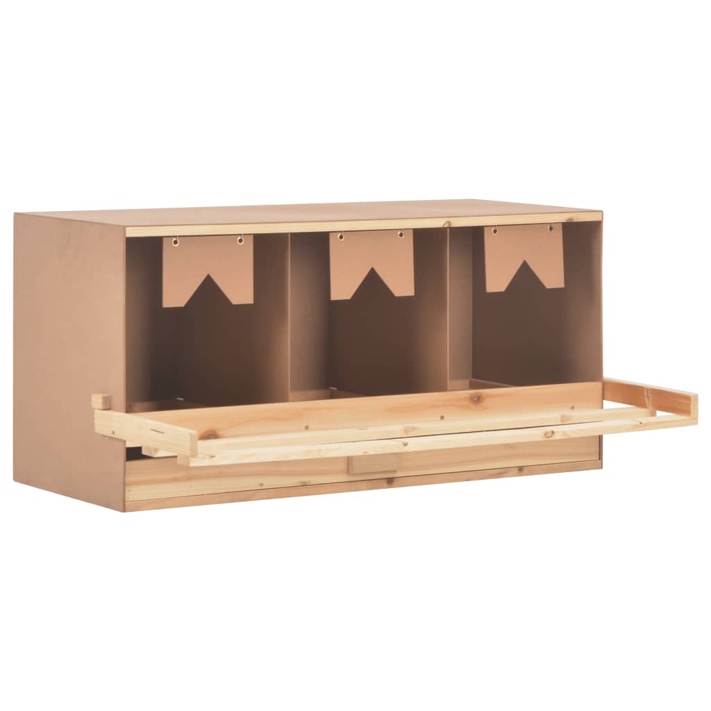 Vidaxl chicken shelter 3 compartments 96x40x45 cm solid pine