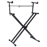 Vidaxl keyboardstandaard x-frame dubbel versterkt zwart