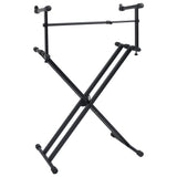 Vidaxl keyboardstandaard x-frame dubbel versterkt zwart