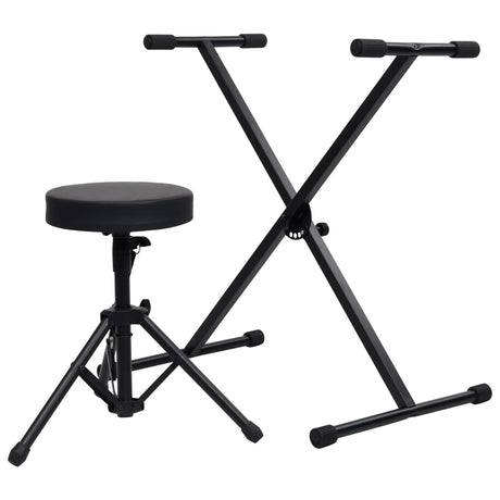 Support de clavier Vidaxl et tabouret noir
