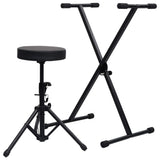 Support de clavier Vidaxl et tabouret noir