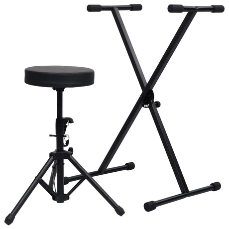 Support de clavier Vidaxl et tabouret noir