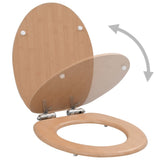 Vidaxl Toilet Siège avec bambou mdf de bambou à couvercle doux