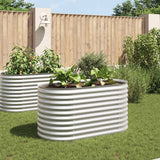 Vidaxl Planter surélevé 160x80x81 cm en acier galvanisé en argent
