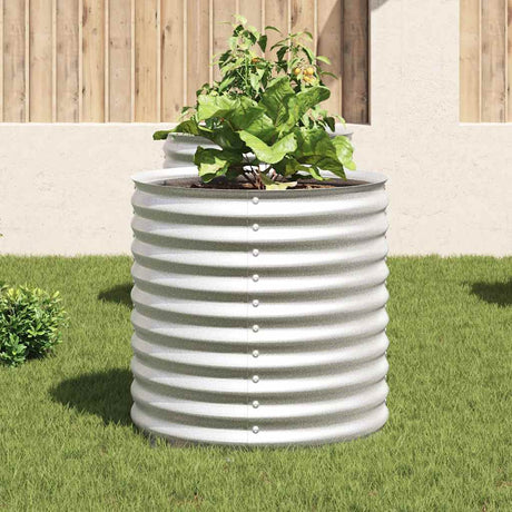Vidaxx jardinière surélevée 80x80x81 cm acier galvanisé argent