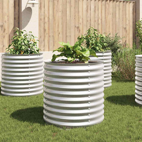 Vidaxx jardinière surélevée 80x80x81 cm acier galvanisé argent