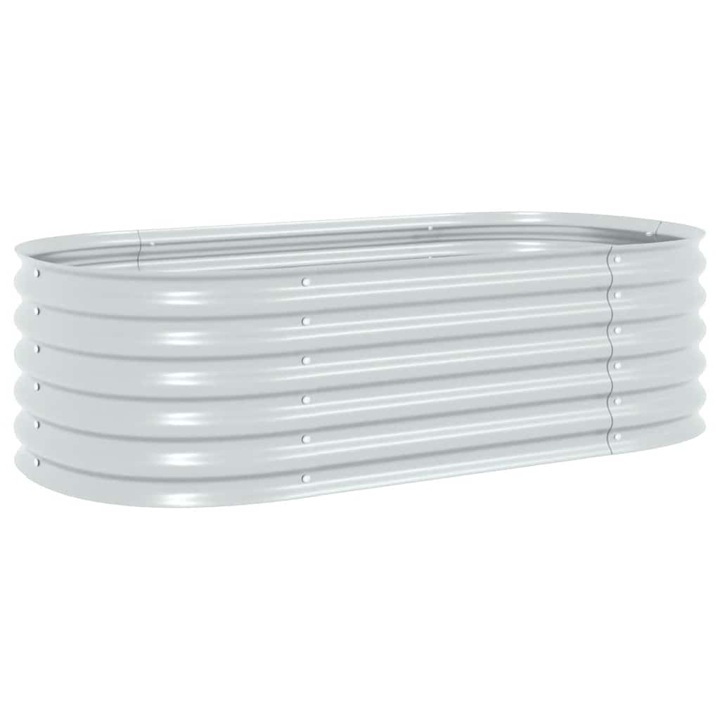 Vidaxl Planter surélevé 160x80x44 cm en acier galvanisé en argent