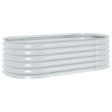 Vidaxl Planter surélevé 160x80x44 cm en acier galvanisé en argent