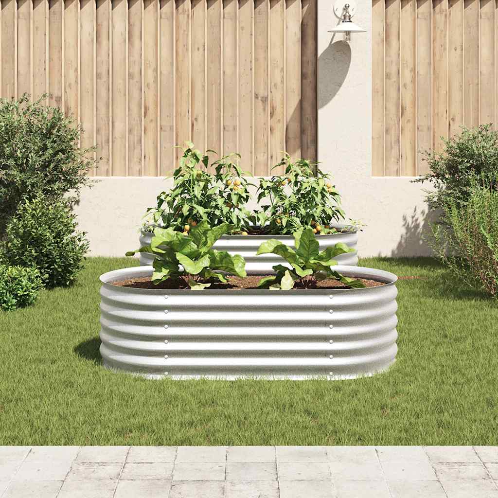 Vidaxl Planter surélevé 160x80x44 cm en acier galvanisé en argent