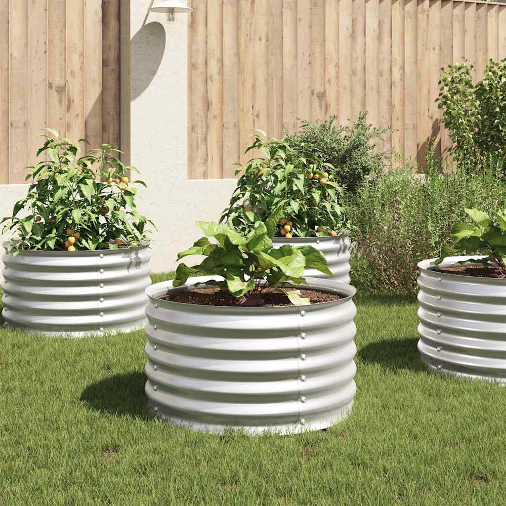 Planteur Vidaxl inséré 80x80x44 cm argent en acier galvanisé