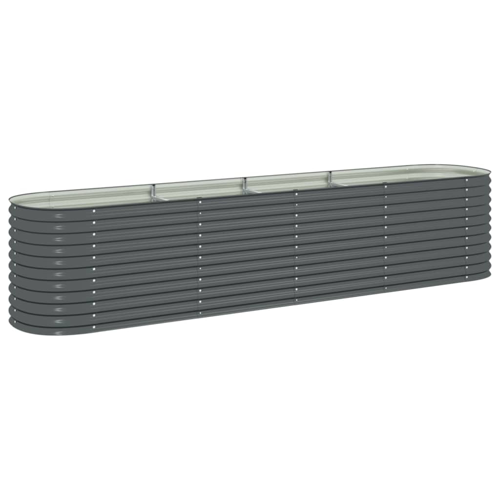 Vidaxl Planter Insertar 400x80x81 cm de acero galvanizado gris