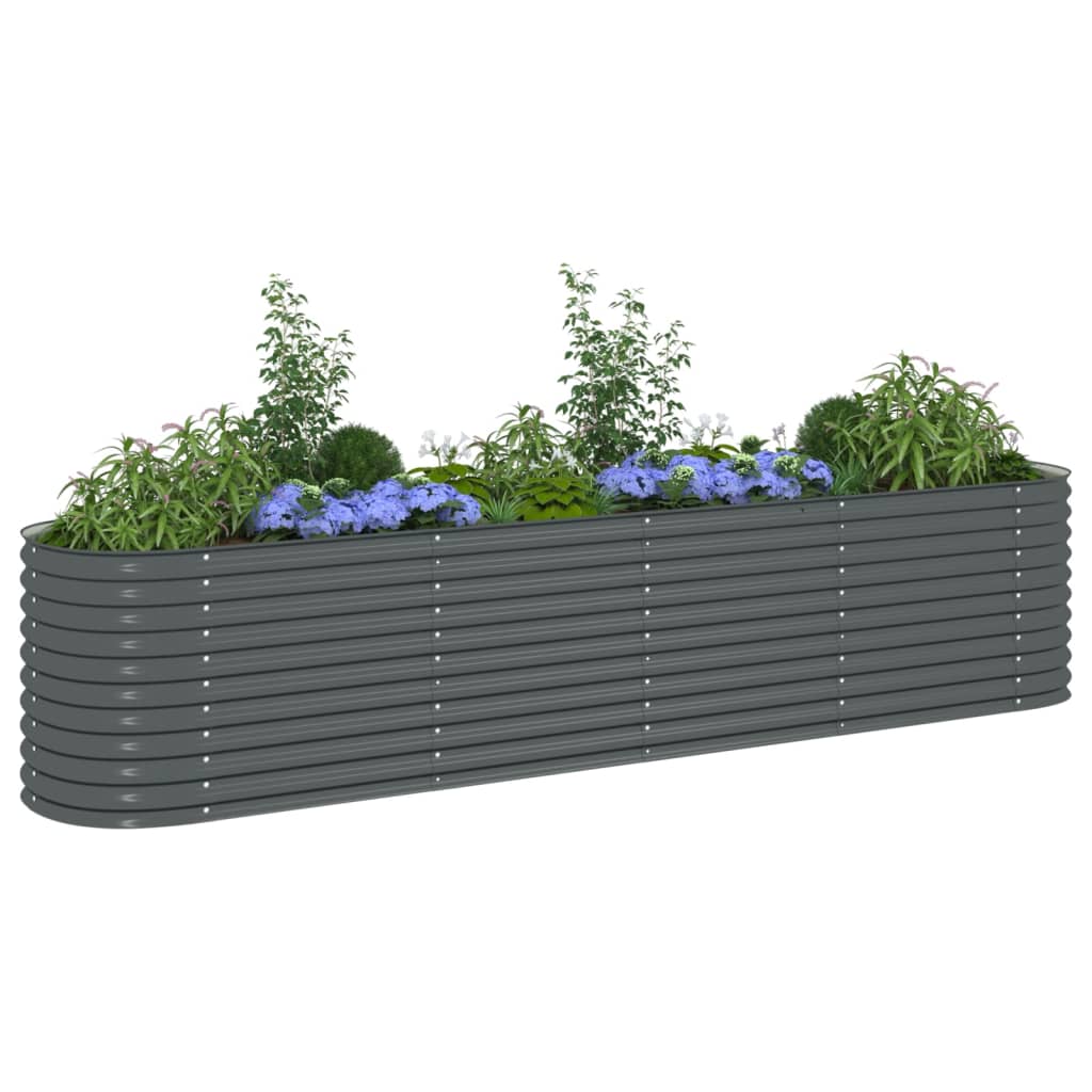 Vidaxl Planter Insertar 400x80x81 cm de acero galvanizado gris