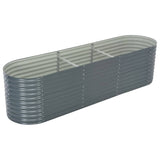 Plantador Vidaxl insertado 320x80x81 cm de acero galvanizado gris