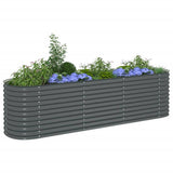 Plantador Vidaxl insertado 320x80x81 cm de acero galvanizado gris