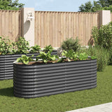 Vidaxl Planter surélevé 240x80x81 cm Gray en acier galvanisé