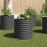 Vidaxl Planter surélevé 80x80x81 cm Gray en acier galvanisé