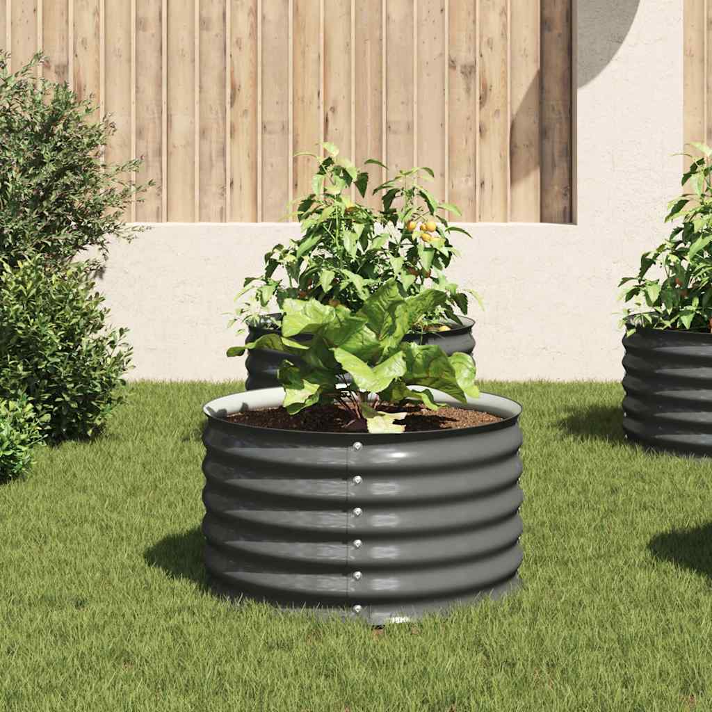Vidaxx jardinière surélevée 80x80x44 cm acier galvanisé gris