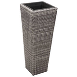 Vidaxl Planters Souget 3 St Poly Rattan Gray