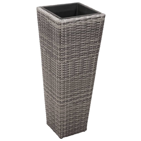 Vidaxl Planters Souget 3 St Poly Rattan Gray
