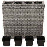 Plantador Vidaxl criado con 4 macetas Poly Rattan Gray