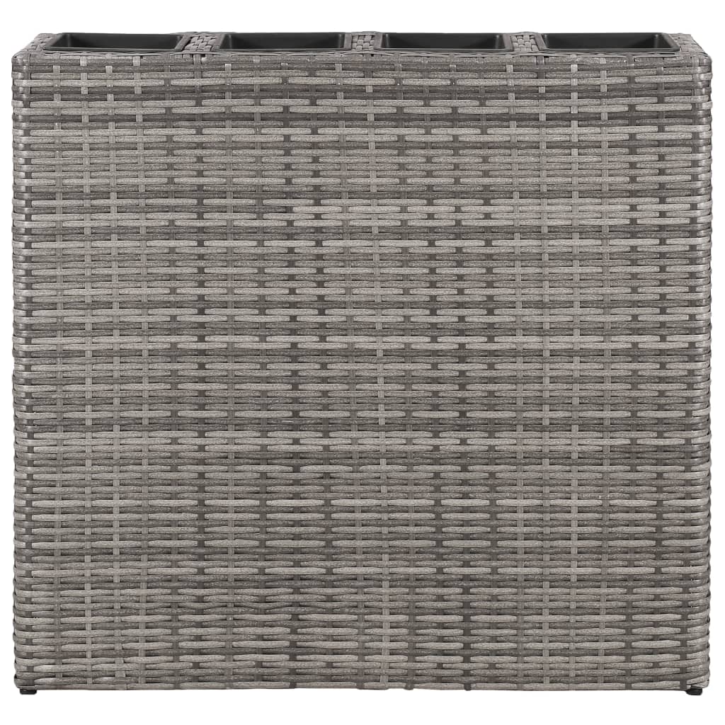 Plantador Vidaxl criado con 4 macetas Poly Rattan Gray