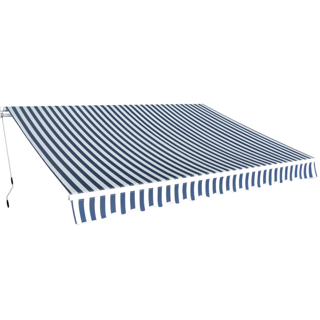 Vidaxl Luifel manually extendable 350 cm blue white