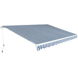 VidaXL Laifel manually extendable 450 cm blue white