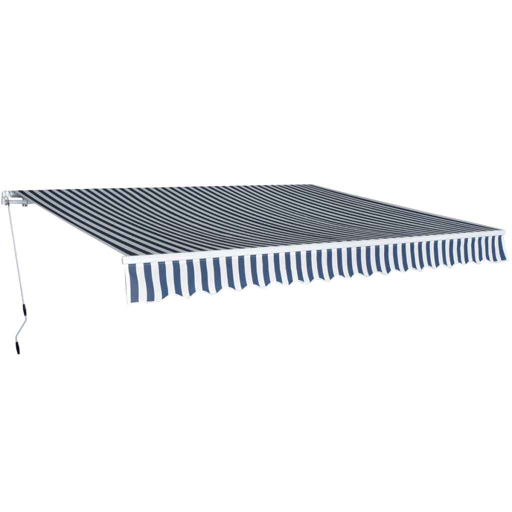 Vidaxl Luifel manually extendable 400 cm blue white