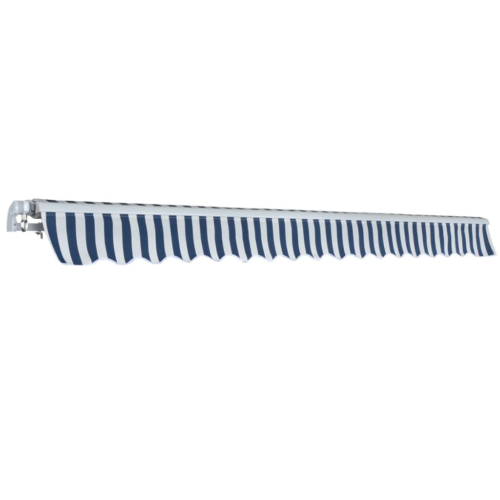 Vidaxl luifel extensible manuellement 400 cm blanc bleu