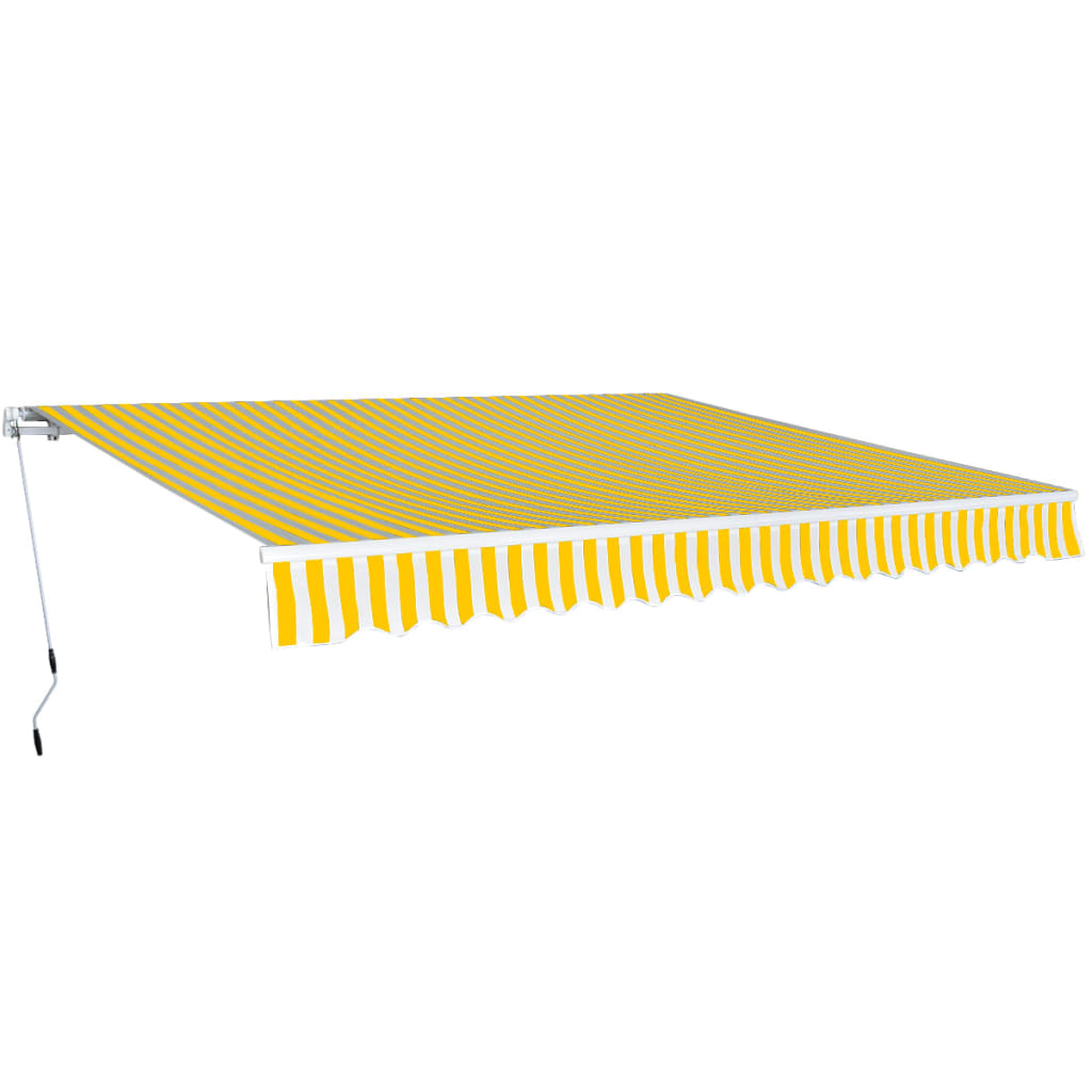 Vidaxl luifel extensible manuellement 400 cm jaune blanc