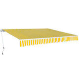 Vidaxl luifel extensible manuellement 400 cm jaune blanc