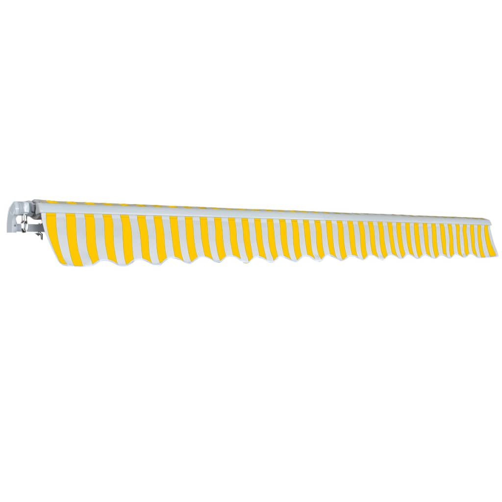 Vidaxl luifel extensible manuellement 400 cm jaune blanc