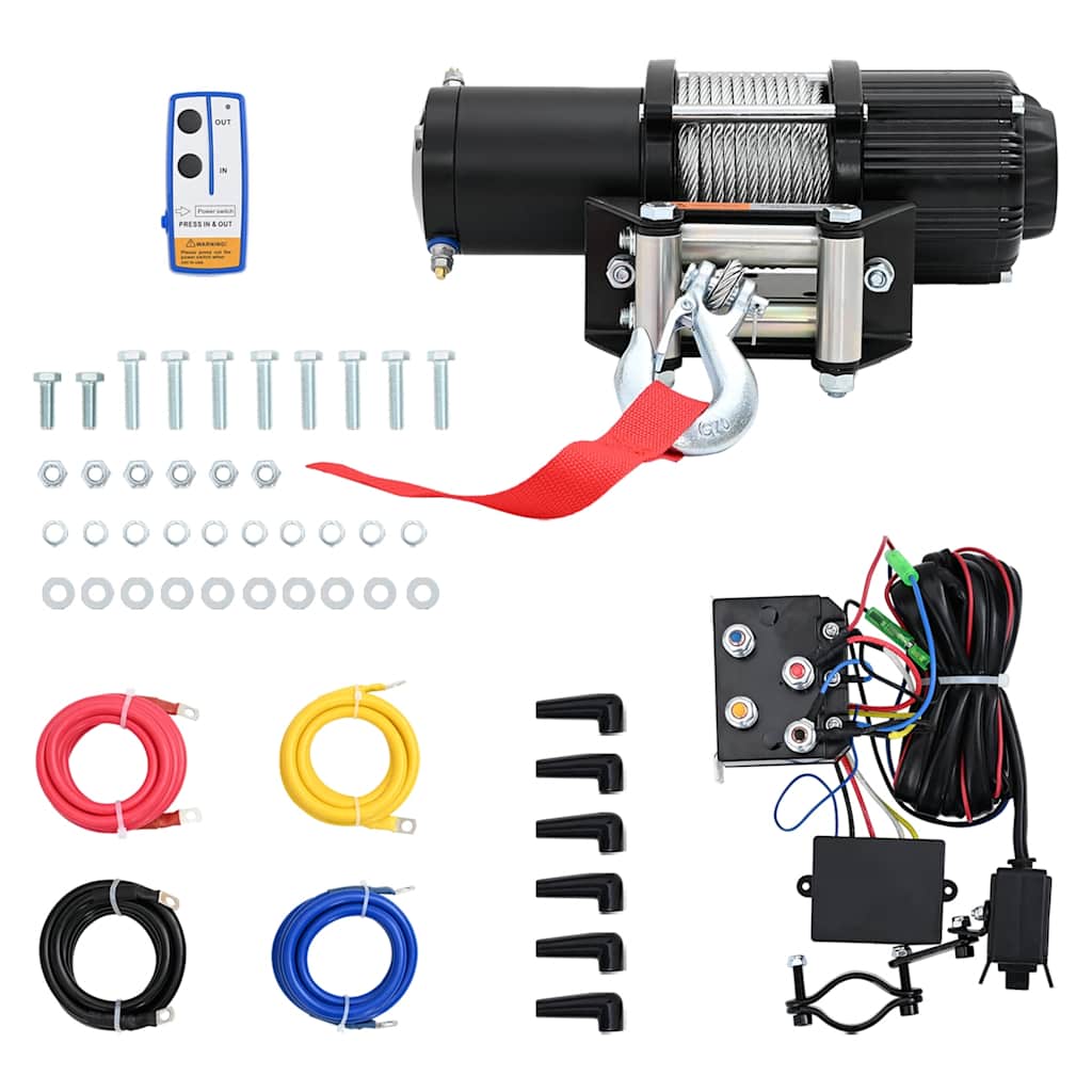 Vidaxl lier électrique 12 V 4 500 lb 2,040 kg avec télécommande