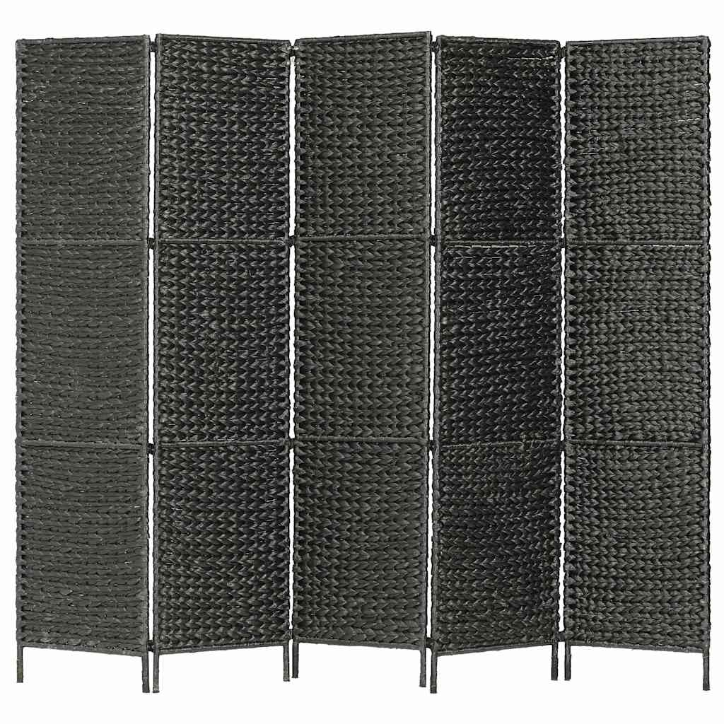 Vidaxl kamerscherm met 5 panelen 193x160 cm waterhyacint zwart
