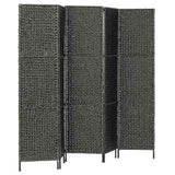 Vidaxl kamerscherm met 5 panelen 193x160 cm waterhyacint zwart